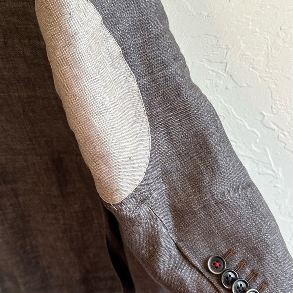 Angelico Franceschini 100% Linen Distressed Gray Blazer Sz 40R or M - Picture 8 of 16